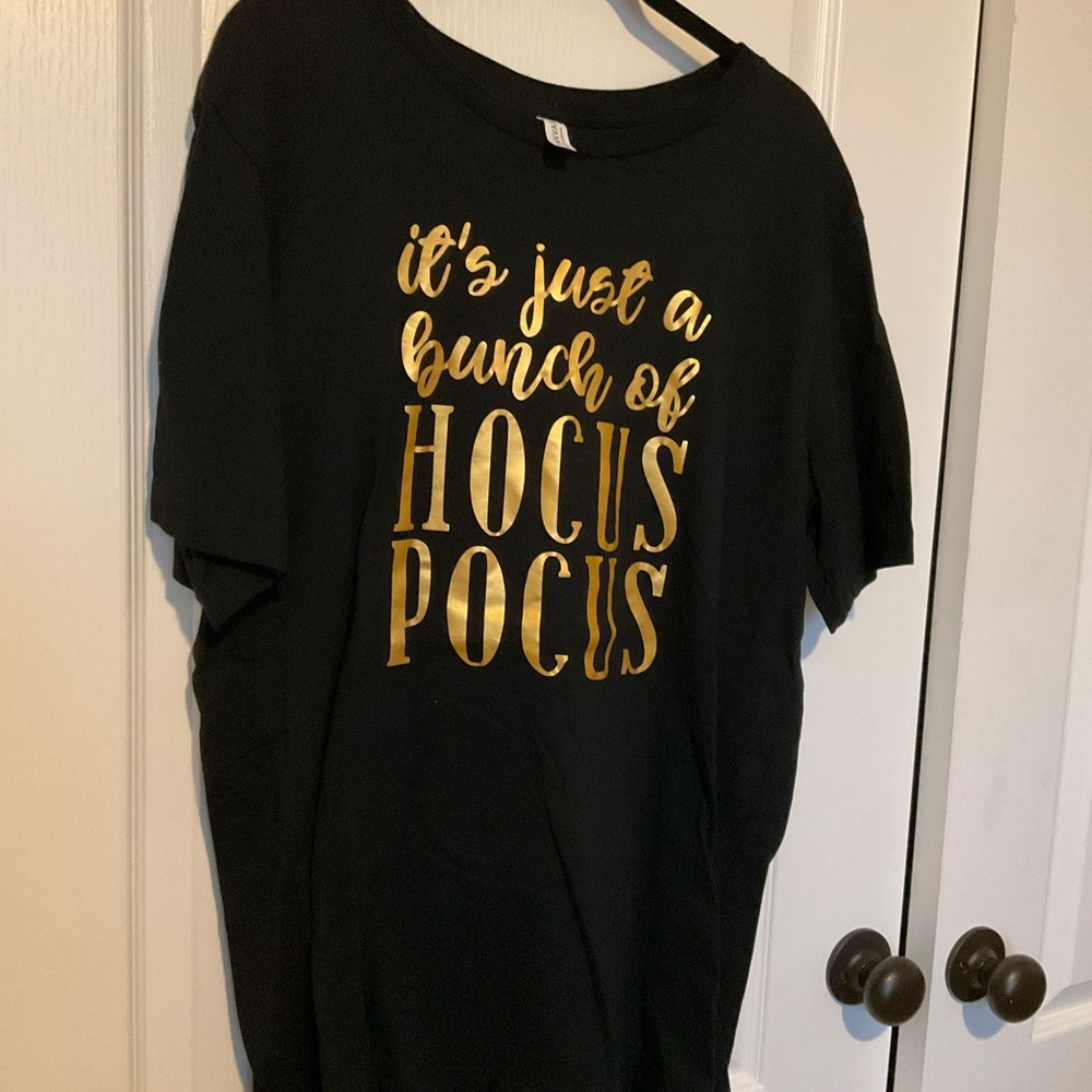 Etsy find! Bella Canvas Black Tee with Gold Hocus Pocus Print